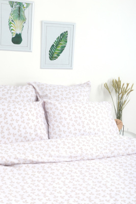 Пододеяльник поплин Первые листочки белый