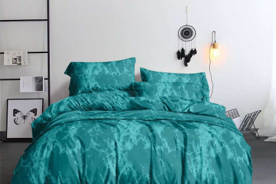 Комплект постельного белья Зеленый мрамор полисатин
